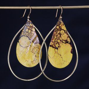 Hand painted tear drops earrings